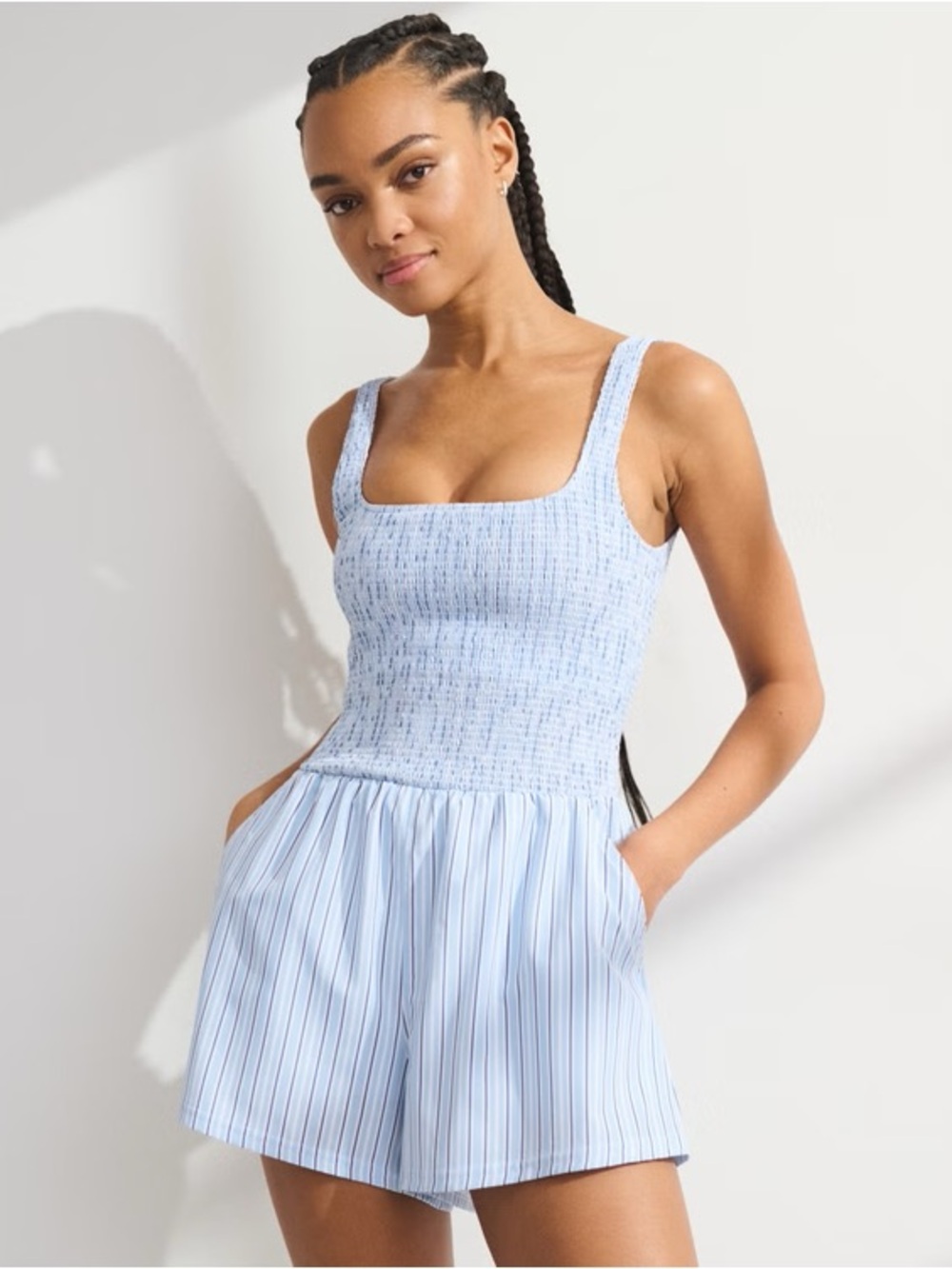 Black YPB Smocked Romper